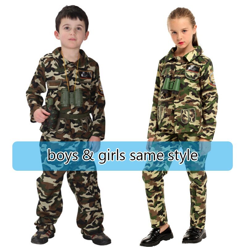 Kids Child Special Forces Soldier Costume Boys Army Camouflage Military Uniform
