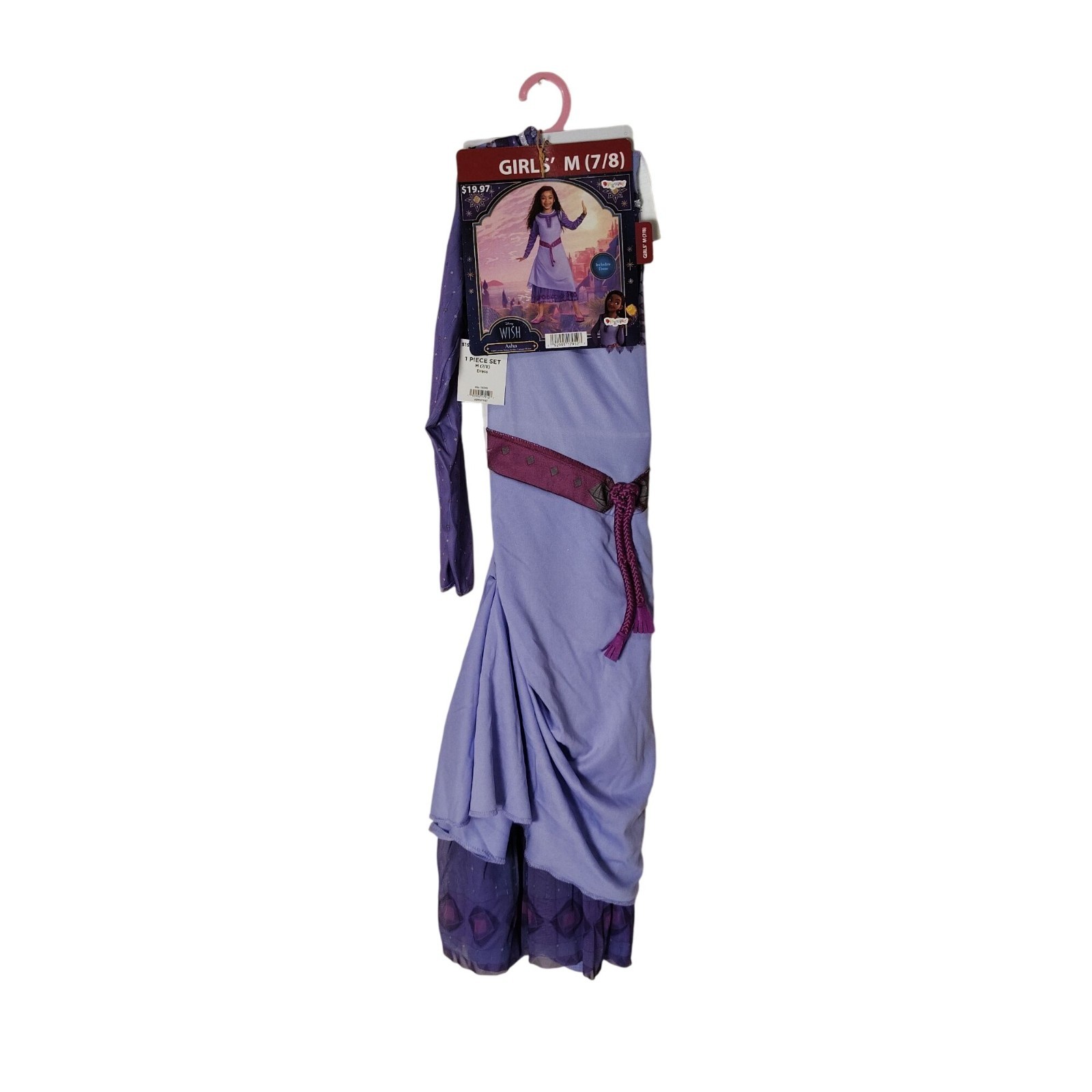 Disguise Disney Girls M (8) Wish Asha Purple Long Sleeve Dress Halloween Costume