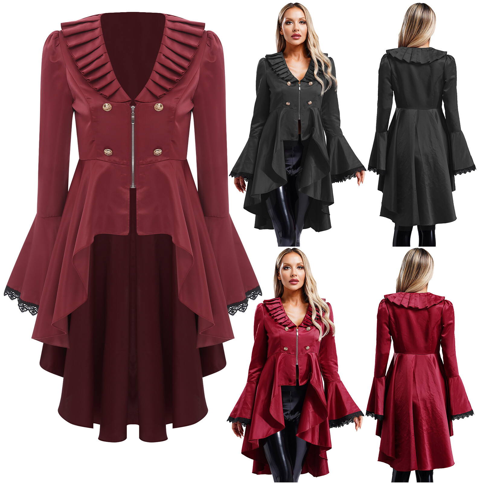 Womens Jackets Performance Renaissance Suit Tailcoat Punk Victorian Role Play