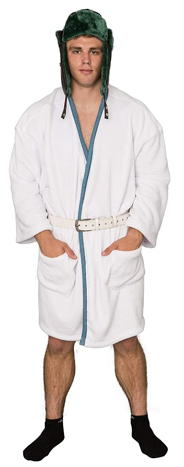 Christmas Vacation Cousin Eddie White Robe and Belt Adult Halloween Costume Set