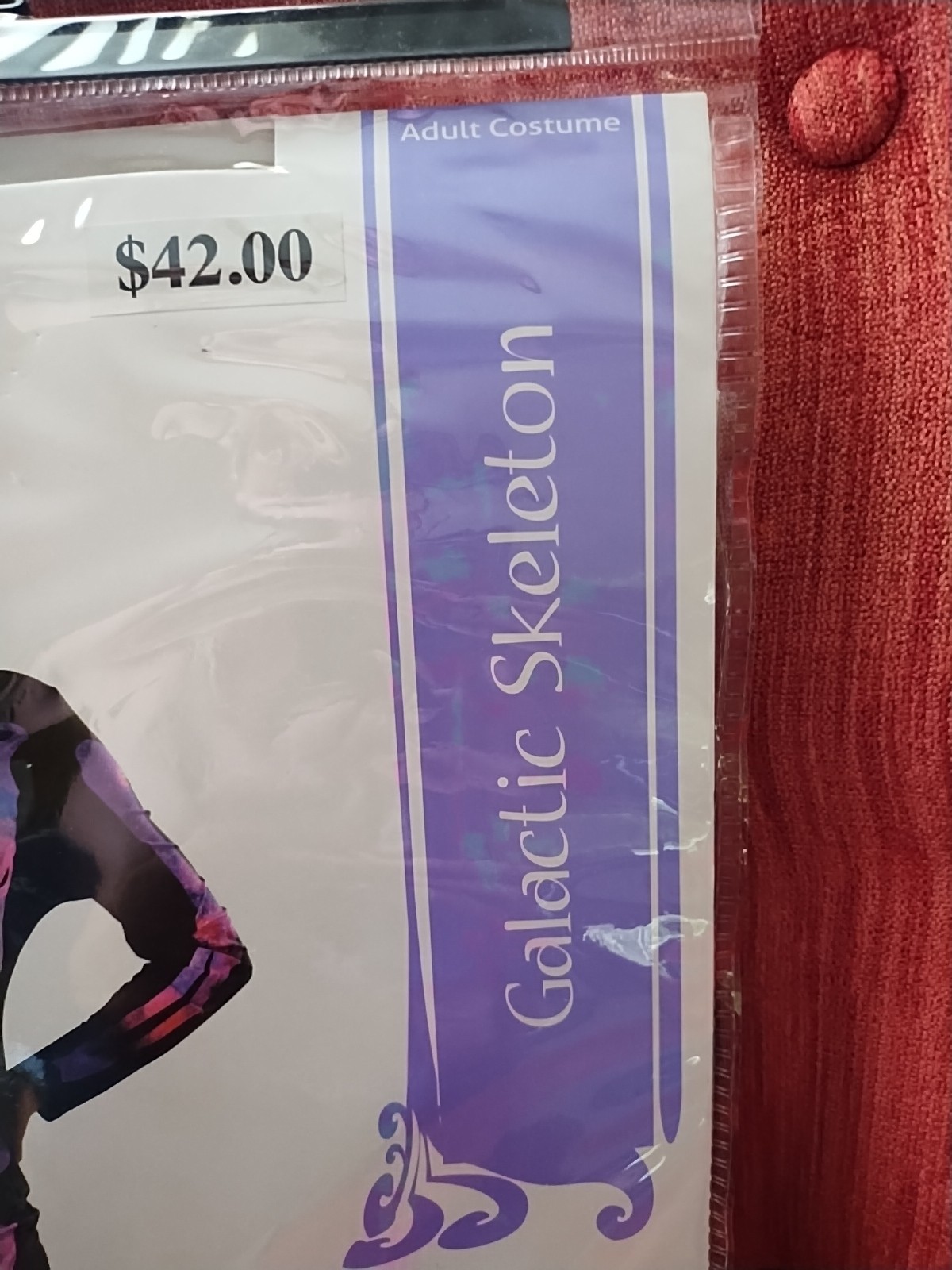 Galactic Skeleton Jumpsuit Black Light Costume Cosplay Adult Size Large NIP