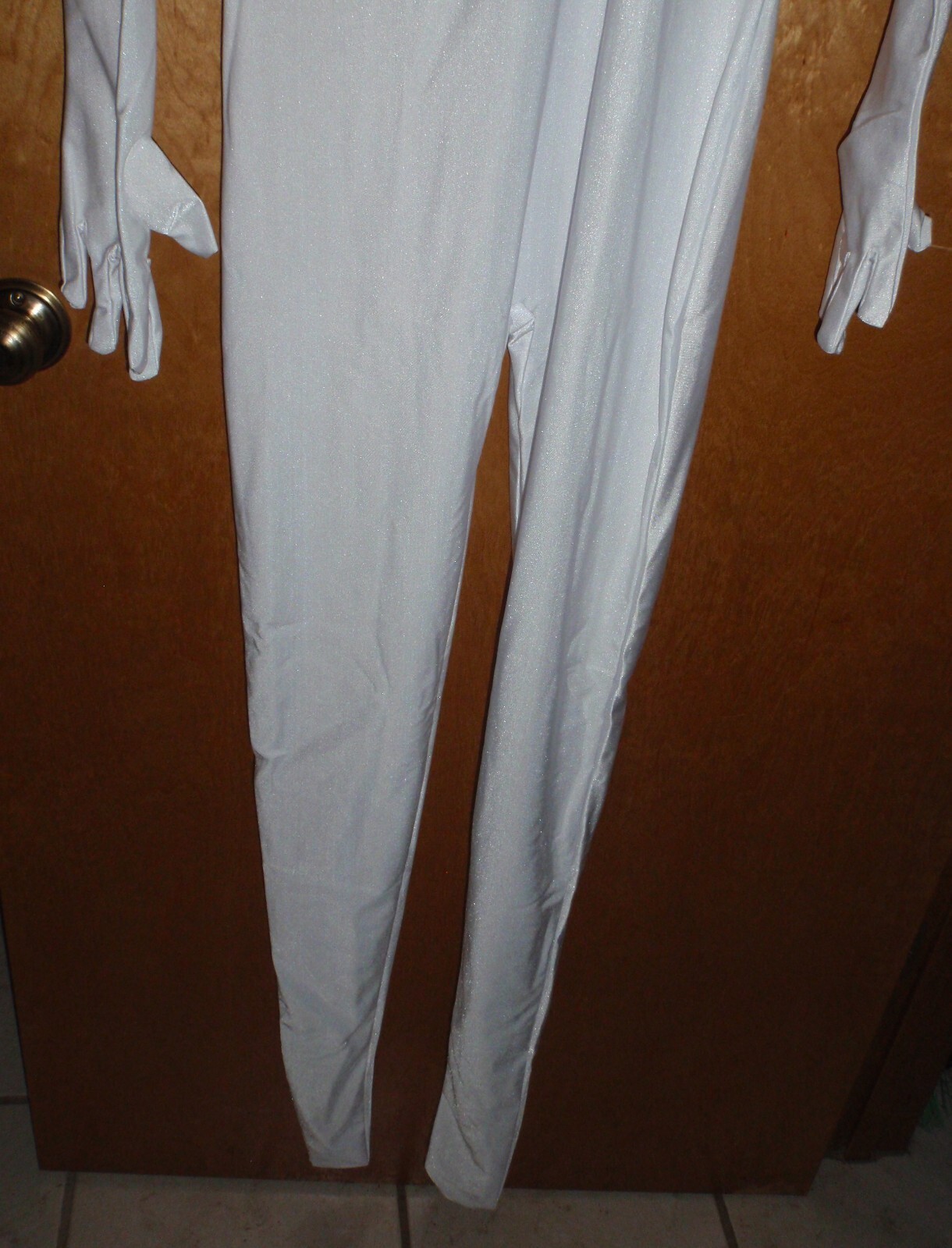 GHOST WHITE UNITARD 2ND SKIN HALLOWEEN COSTUME ZENTAI ALTSKIN OPEN FACE NEW!