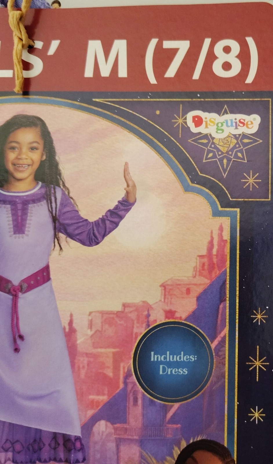 Disguise Disney Girls M (8) Wish Asha Purple Long Sleeve Dress Halloween Costume