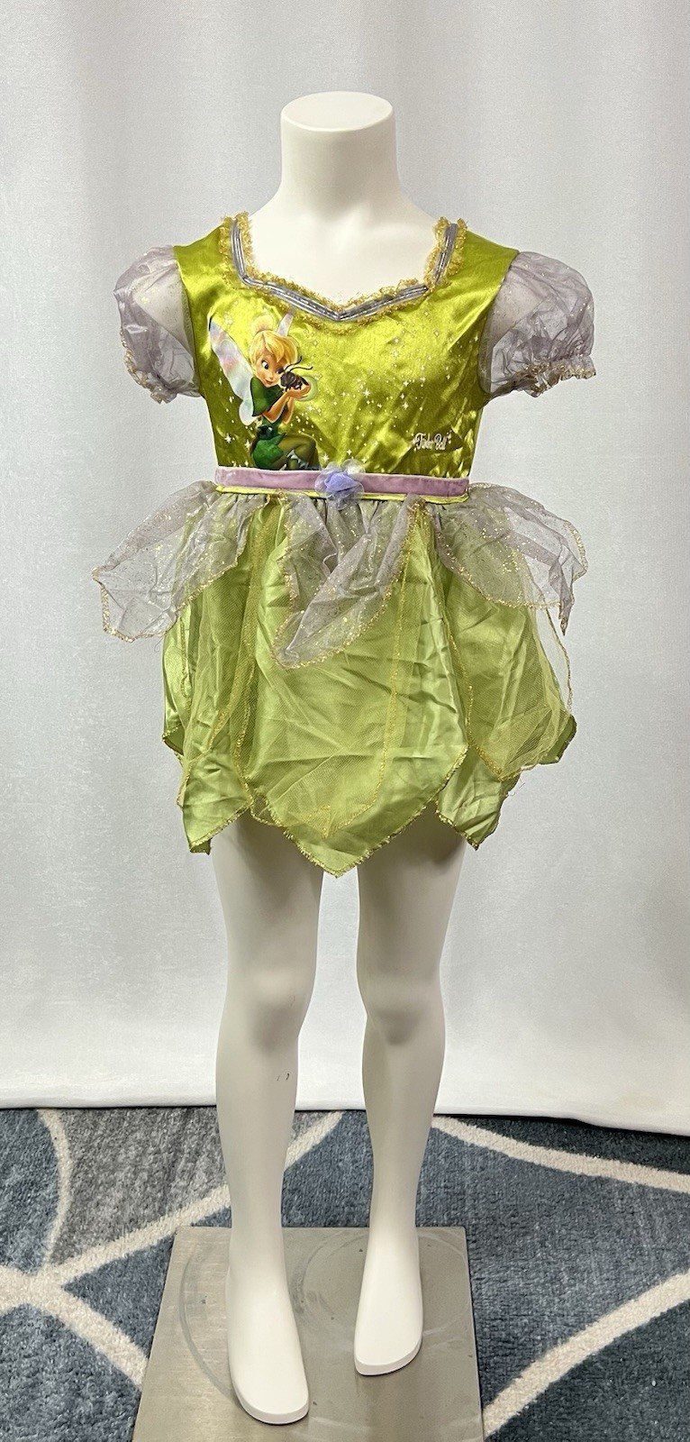 Disney Tinkerbell Dress With Wings Halloween Costume Girls Size XS (3T-4T)