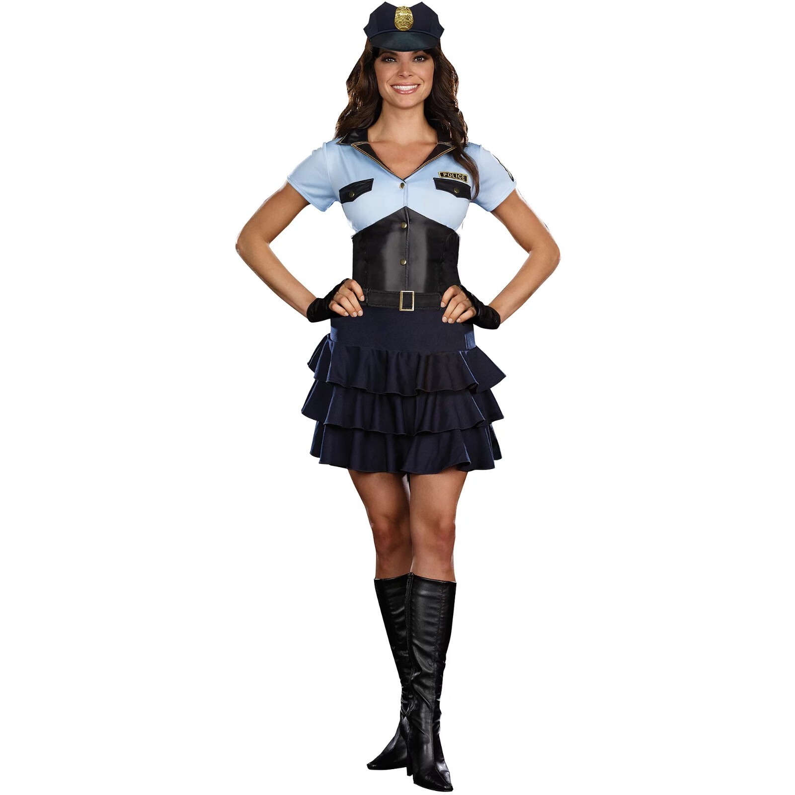 Dream Girl Women’s Sexy Police Officer Halloween Costume Dress 4-6 Small