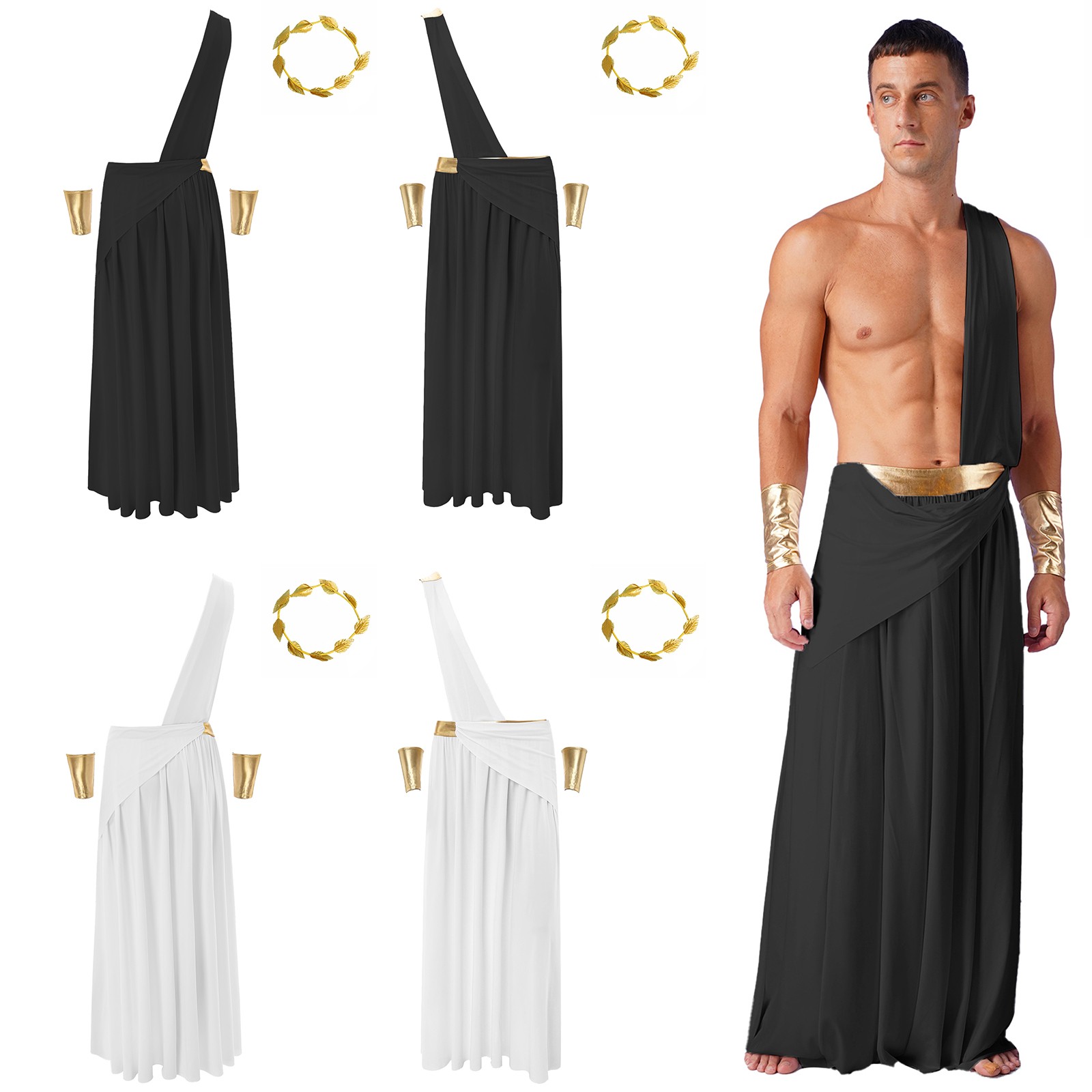 US Men Halloween Masquerade Ancient Greek Carnival Long Skirt Role Play Lingerie