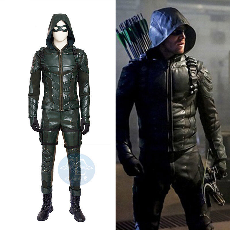 Green Arrow Season 5 Oliver Queen Cosplay Costume Shoes Men’s Halloween Outfit