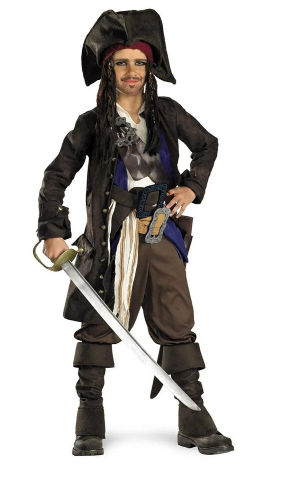 Tween Prestige Jack Sparrow Costume XL (14-16) Disney Pirates of The Caribbean