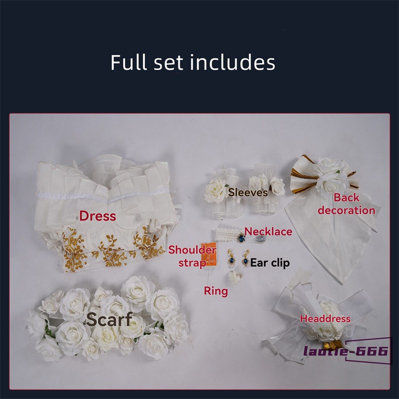 Identity V Perfumer Vera Nair Cosplay Costumes Women Girl White Dress Halloween