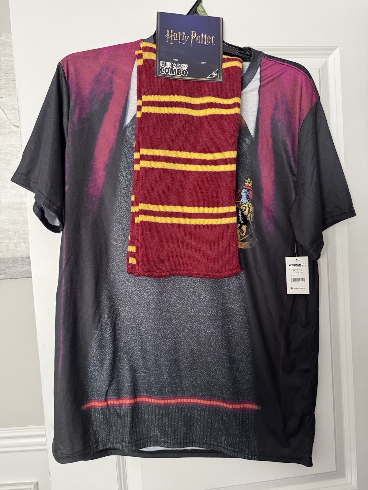 Mad Engine Harry Potter T Shirt & Scarf Combo Halloween Cosplay Costume XL 40/42