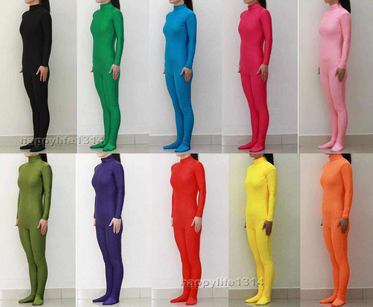 Spandex Tight Zentai Costume Party Bodysuit Catsuit Unitard No Hood & Hands