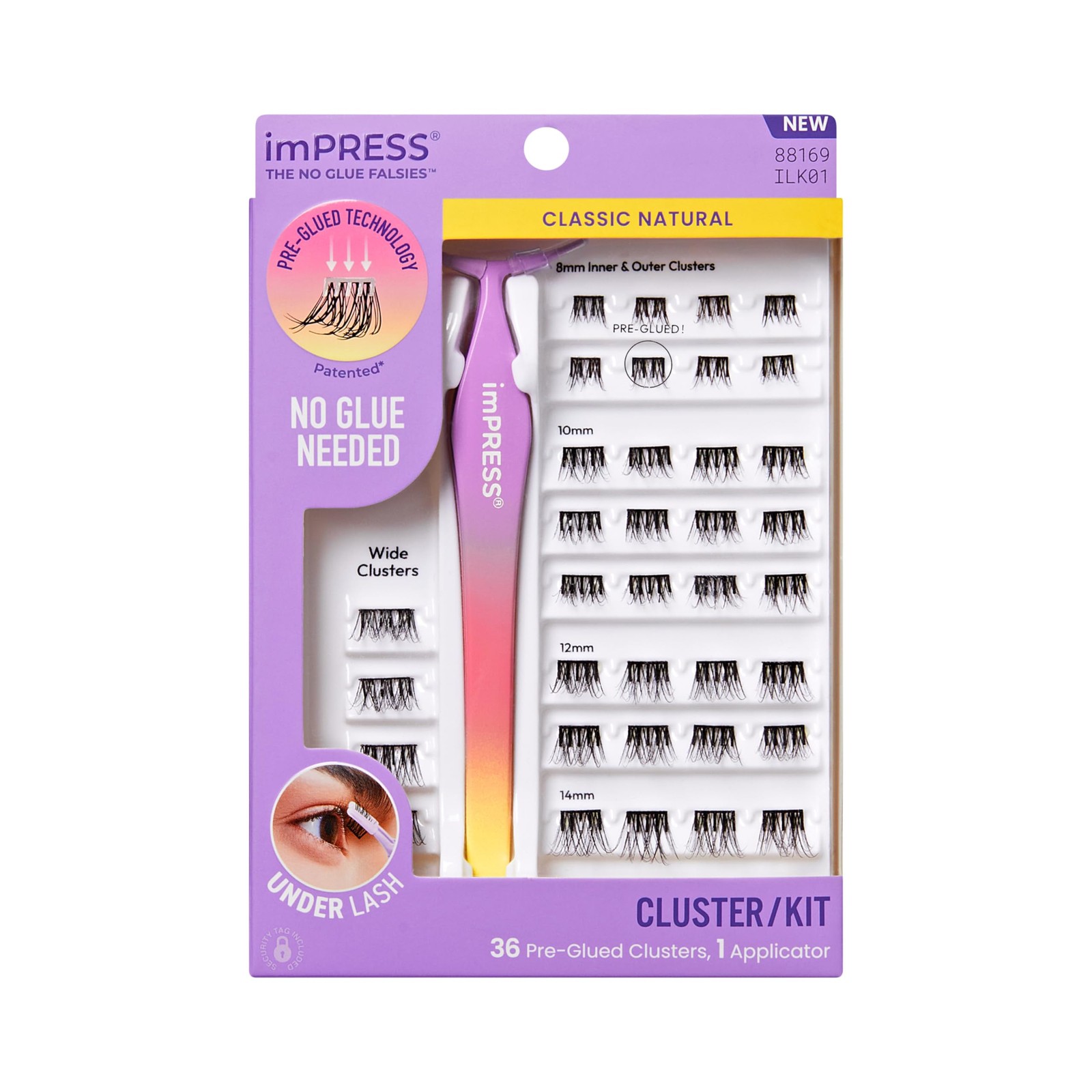 KISS imPRESS Press-On Falsies Clusters, Natural, 20 Clusters, Packaging May Vary