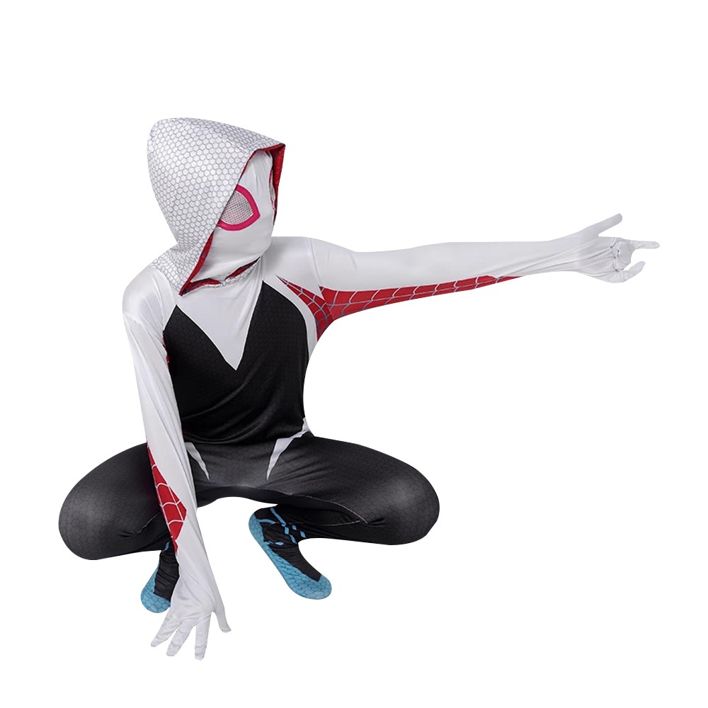 Into the Spider-Verse Gwen Stacy Jumpsuit Costume Girl Women Spiderman Jumpsuit