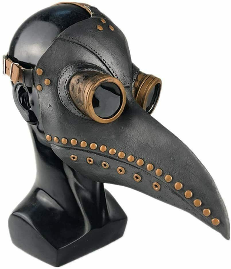 Plague Doctor Steampunk Hooded Robe Cloak Cape w/Mask Halloween Costume Props
