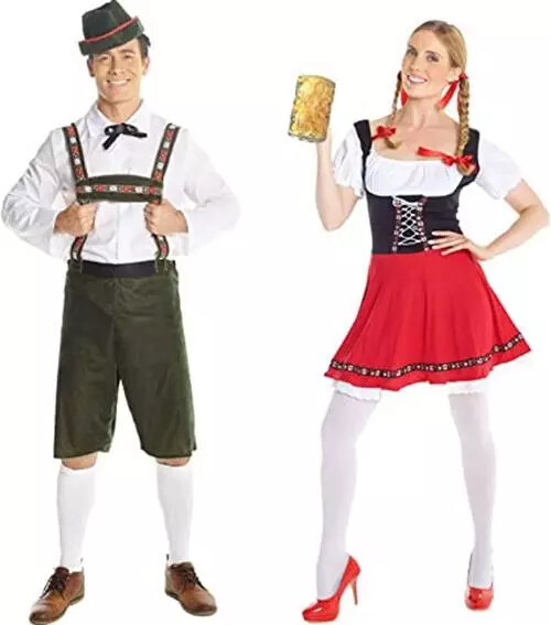Men`s Lederhosen Costume Adult German Bavarian Beer Man Oktoberfest L XL
