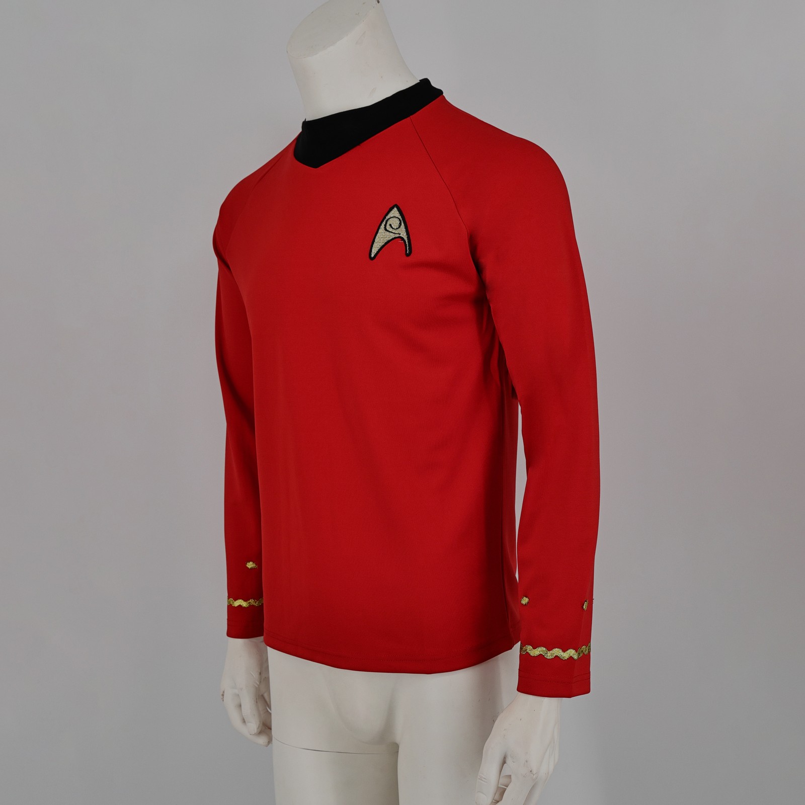 Cosplay TOS Captain Kirk Gold Shirts Spock Blue Uniforms Red Starfleet Tops Mens