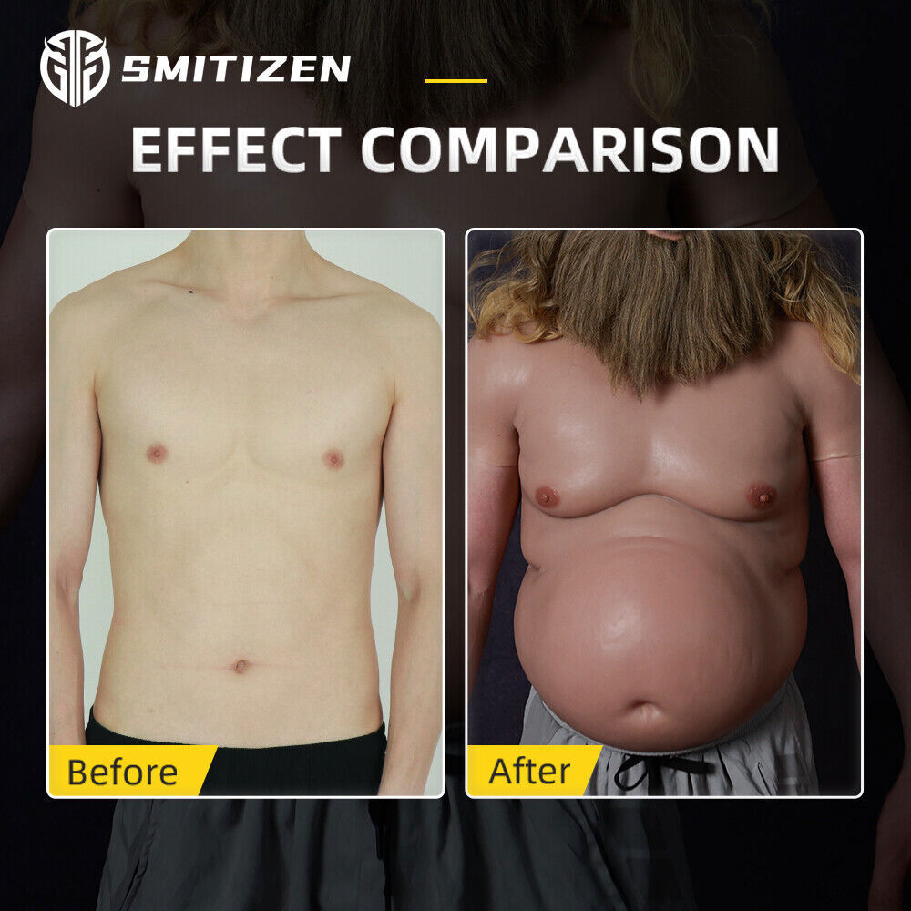 SMITIZEN Silicone Upper Body Suit man Beer Belly Cosplay Costume Male Fat Belly