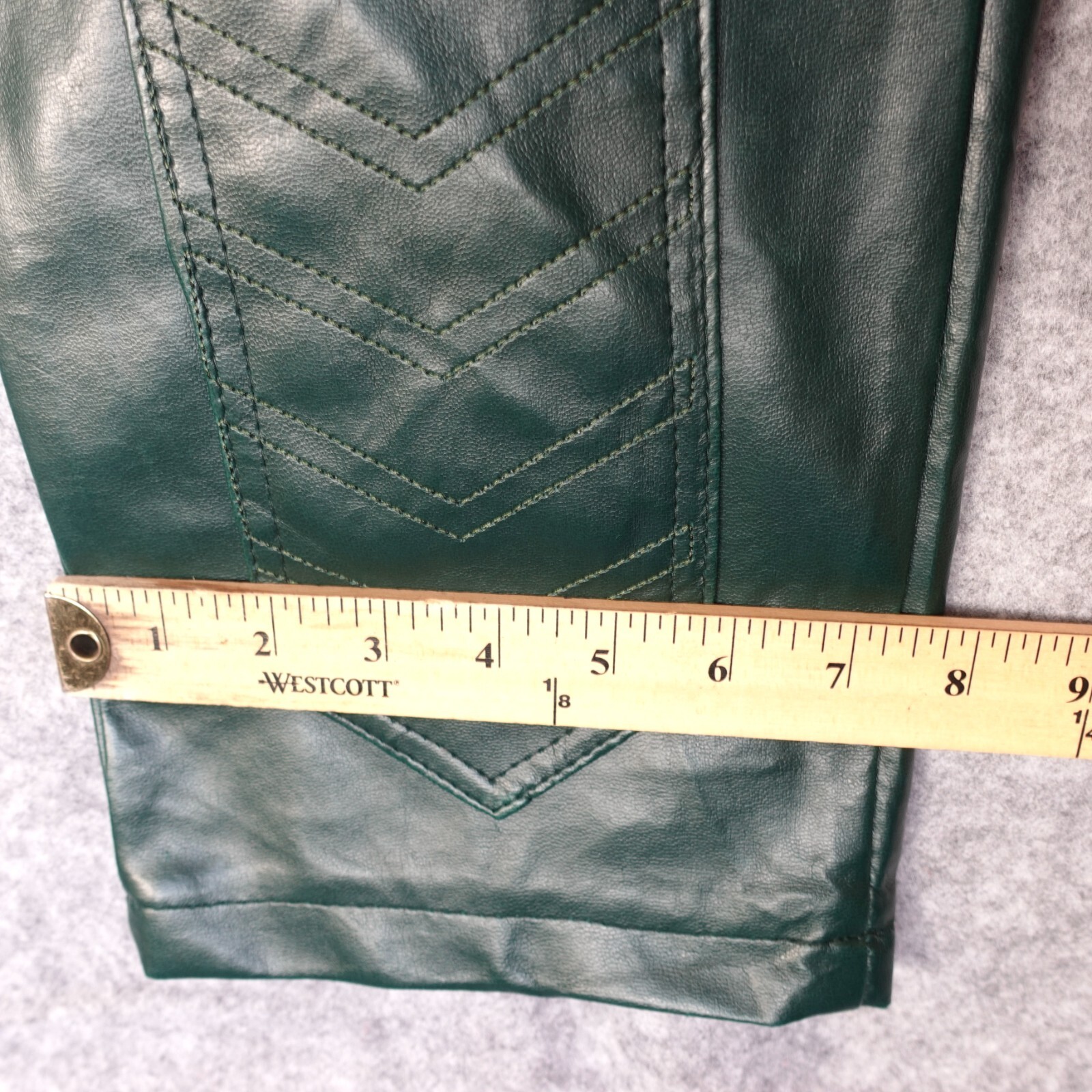 Arrow Costume Pants Men M Green Leather PU Patchwork Knee Cosplay PVC MARTHAS