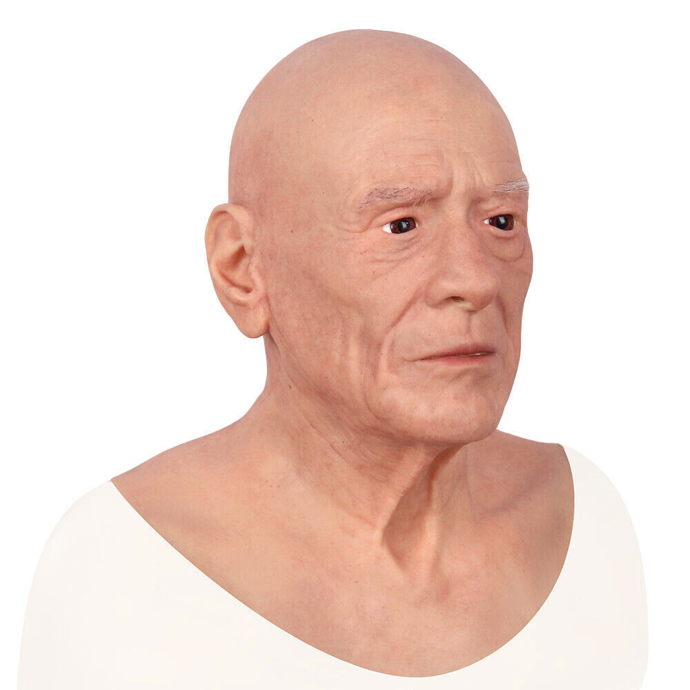CDS Silicone Male Hood Headgear Masquerade Lifelike Full Head Party Props