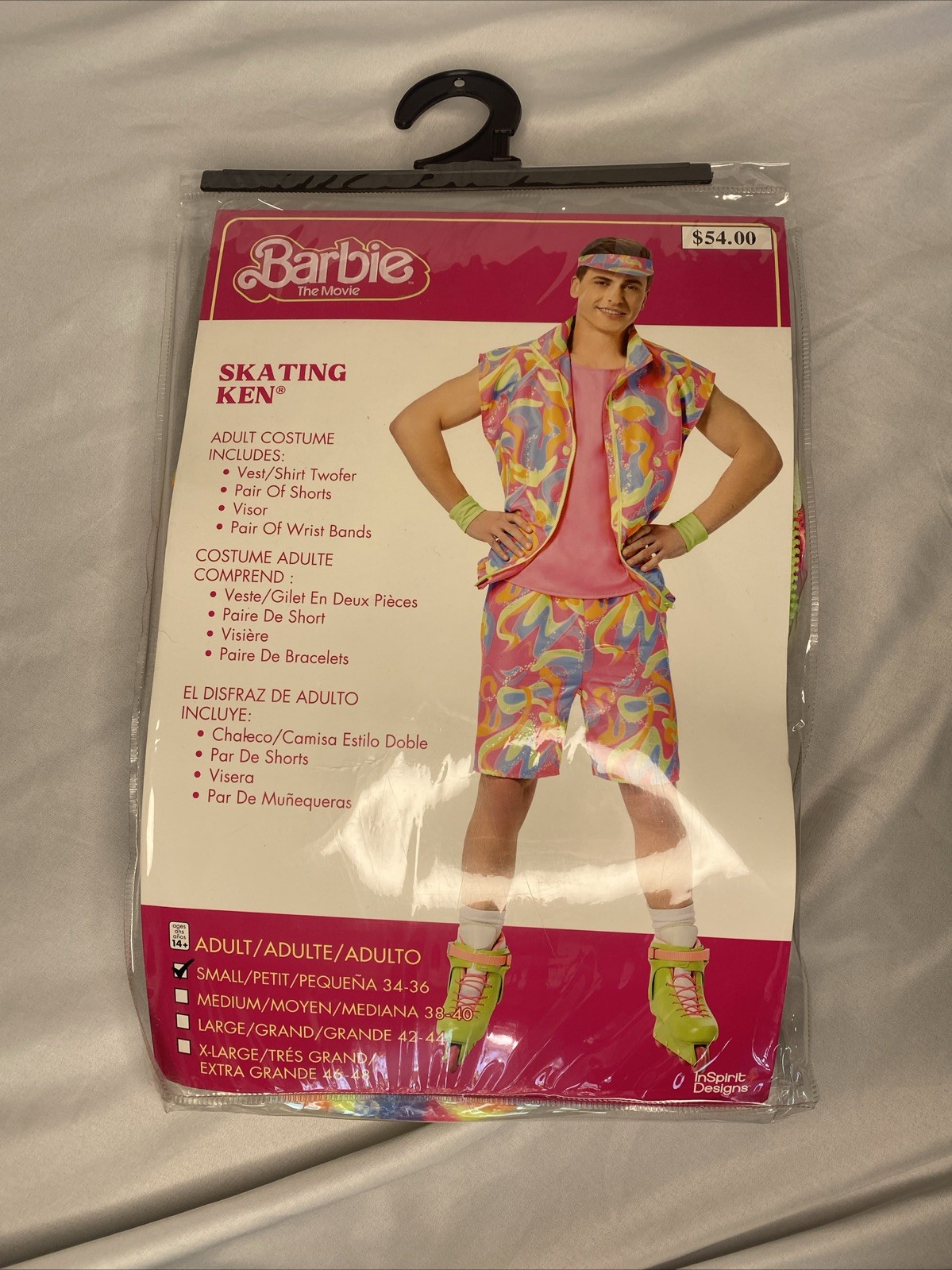 Barbie The Movie Skating Ken Halloween Costume, Men’s Small 34-36