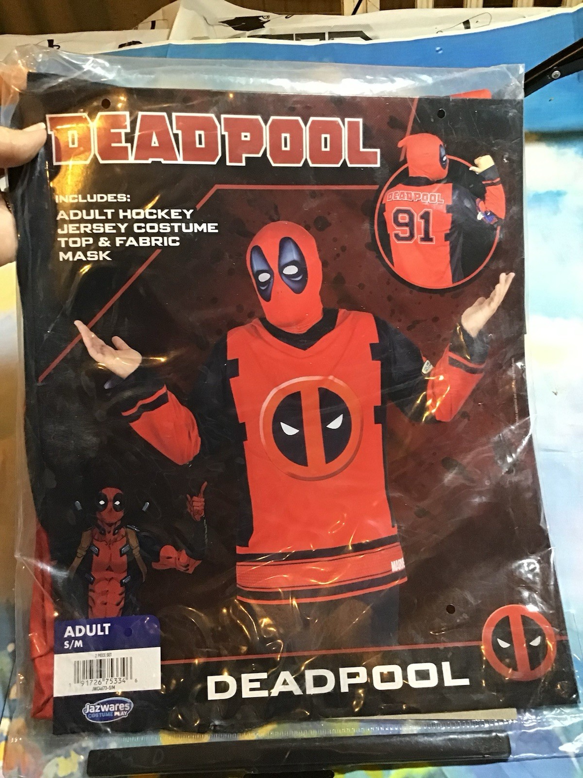Deadpool Adult Hockey Jersey Costume Size -S/M