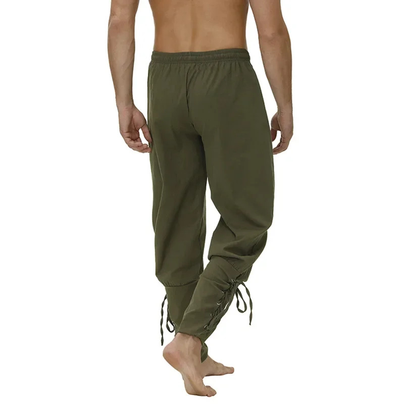 Pirate Pant Viking Costume for Men Renaissance Medieval Pants Drawstring Shorts