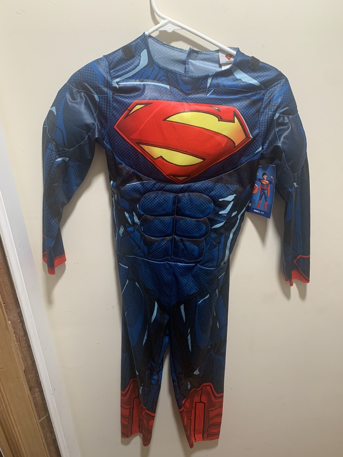 DC Marvel SUPERMAN Kid SMALL 4-6 JUMPSUIT ONLY No Belt Or Cape Costume Halloween