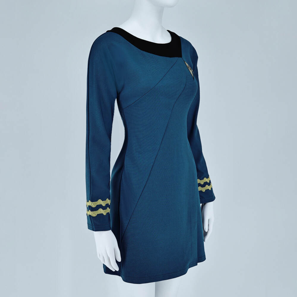 The Original Series Female Duty Blue Dresses Cosplay TOS Starfleet Costumes