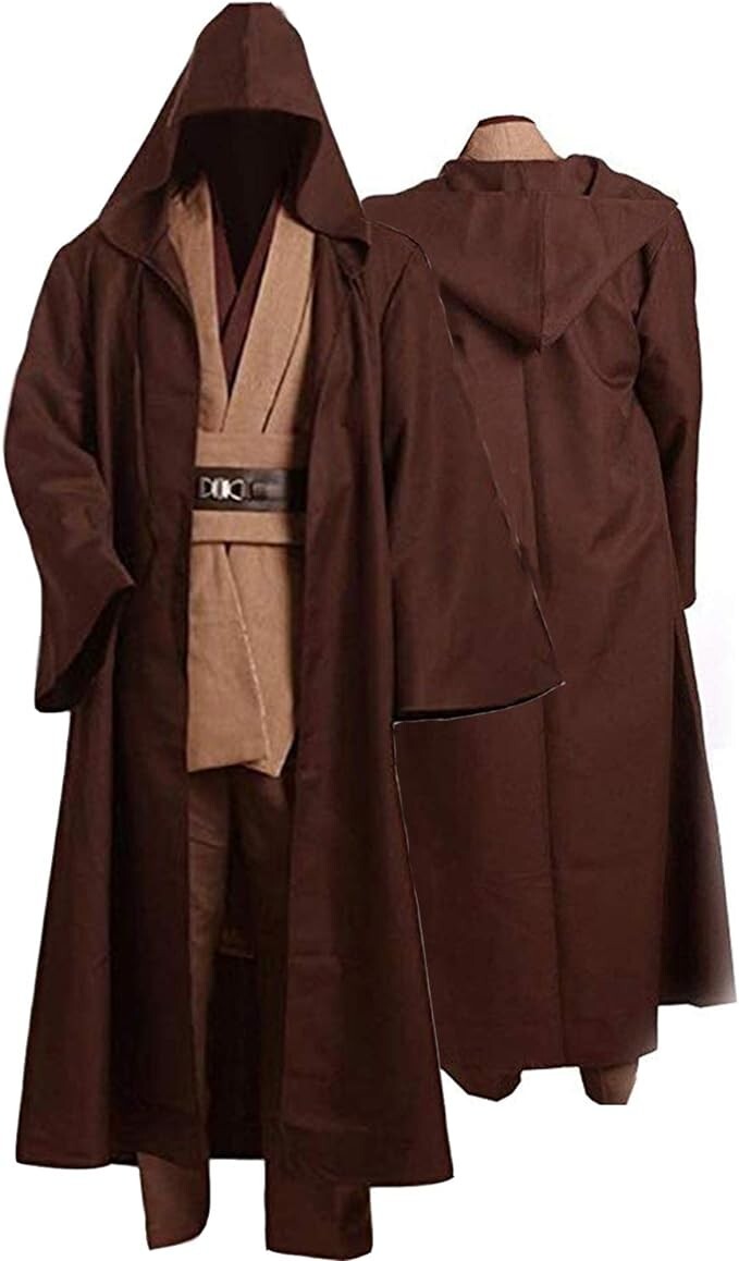 Men’s Tunic Costume Adult Outfits Halloween Robe Hooded Uniform Cosplay Small