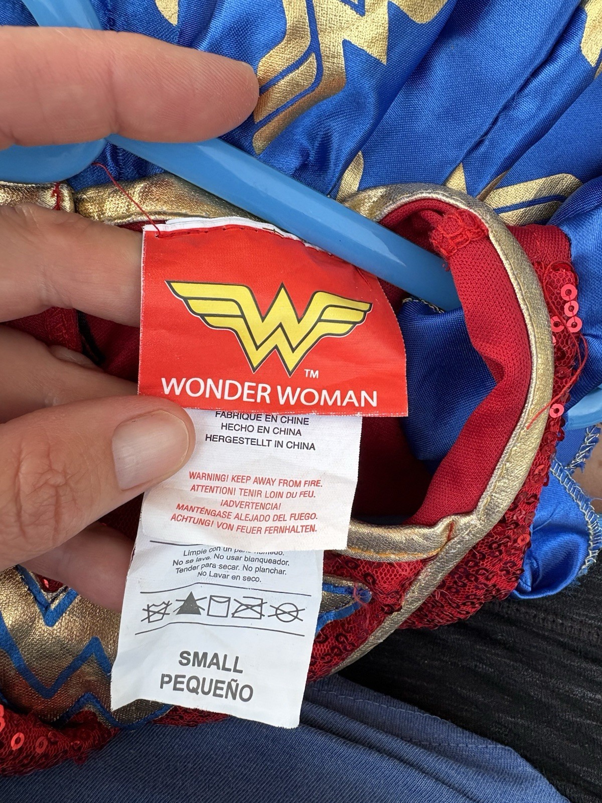 Wonder Woman Kids Costume Dress with Cape, Headband Small