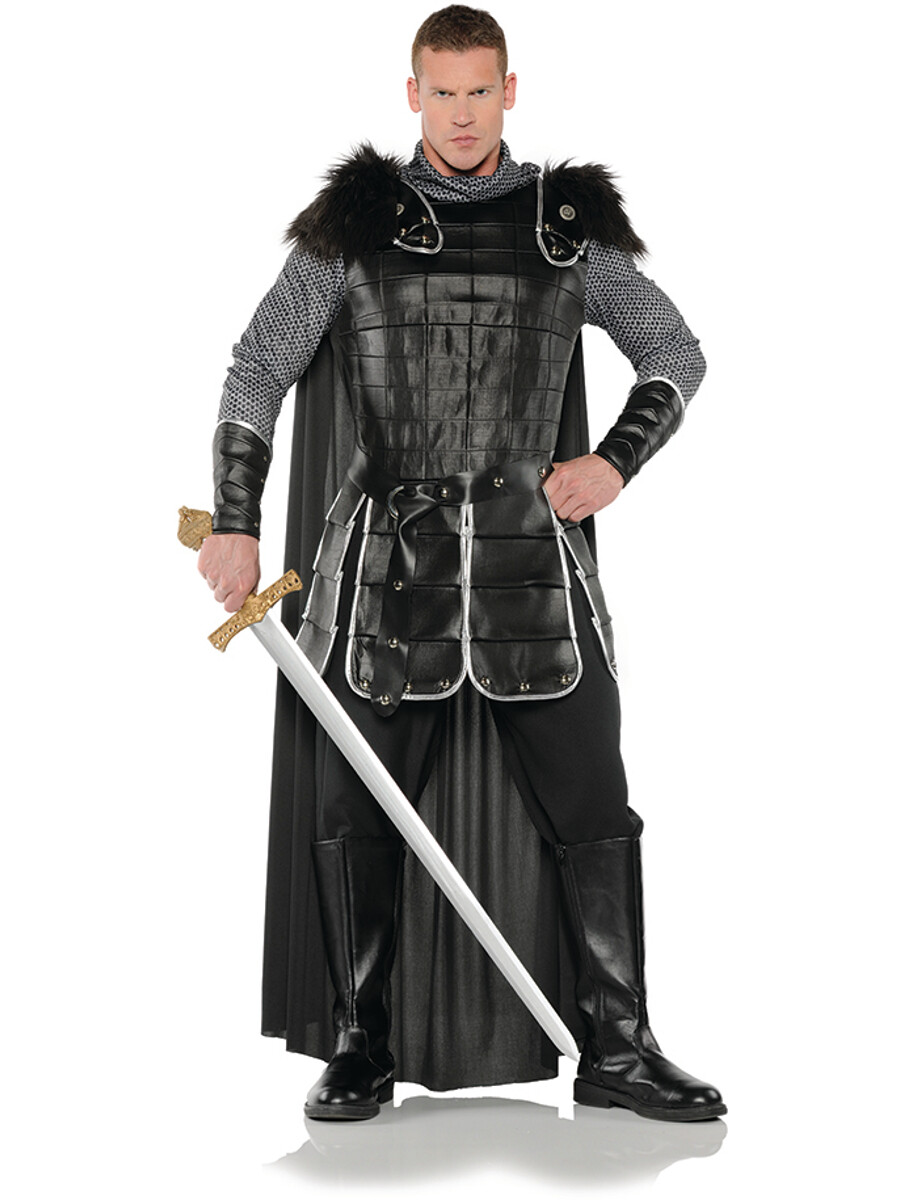 Men’s Medieval King Of The North Black Knight Armor Costume