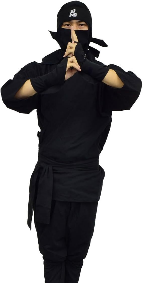 Shinobiya Japanese Men’s Black Ninja costume Cosplay Set LL Size From Japan