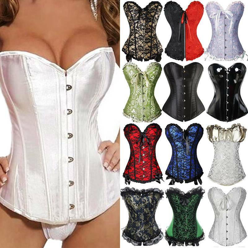 Women’s Lace Up Corset Bustier Waist Cincher Sexy Top Lingerie Plus Size Shaper