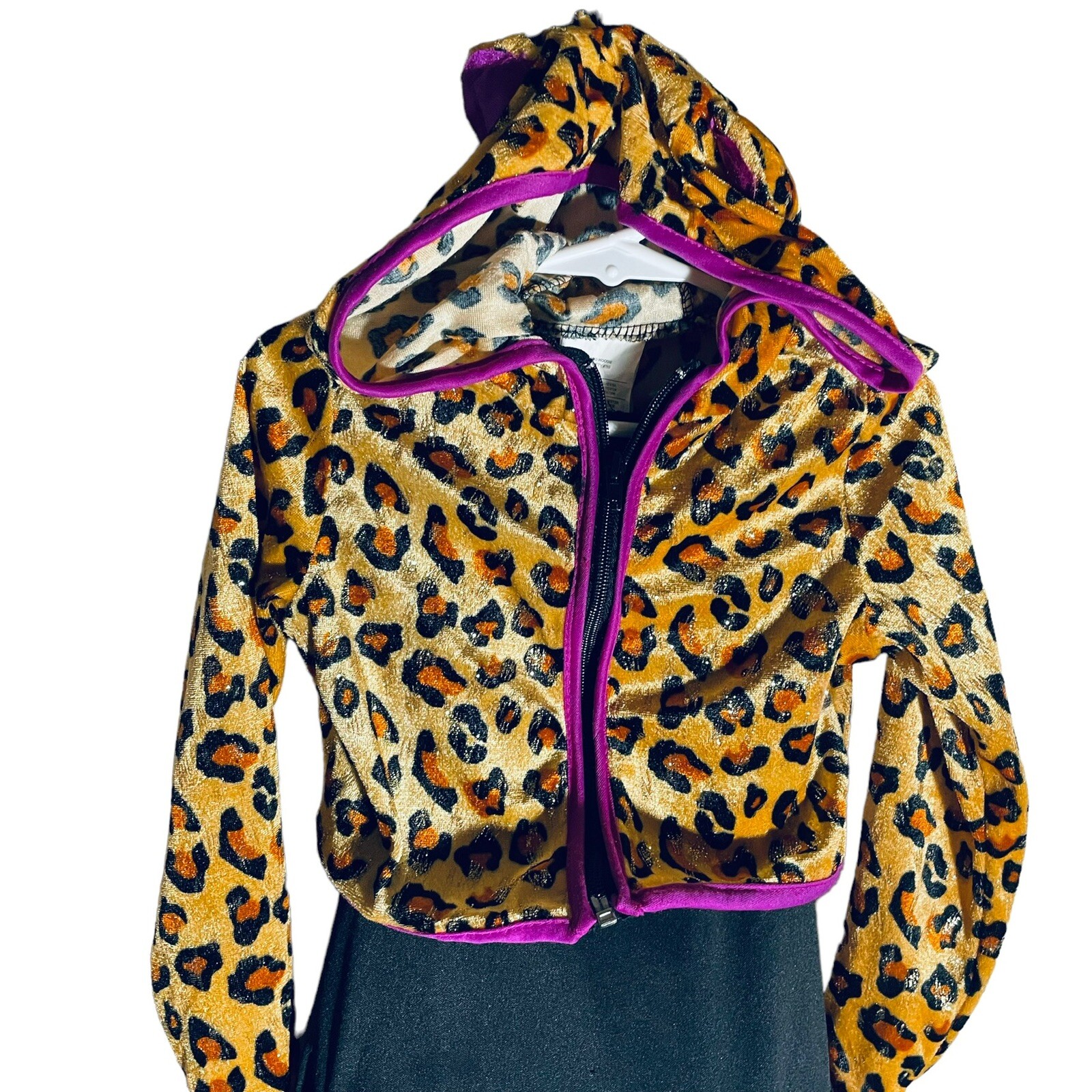 Leopard Pussycat Halloween Costume Girls Size S Dress Tail Hoodie 881382