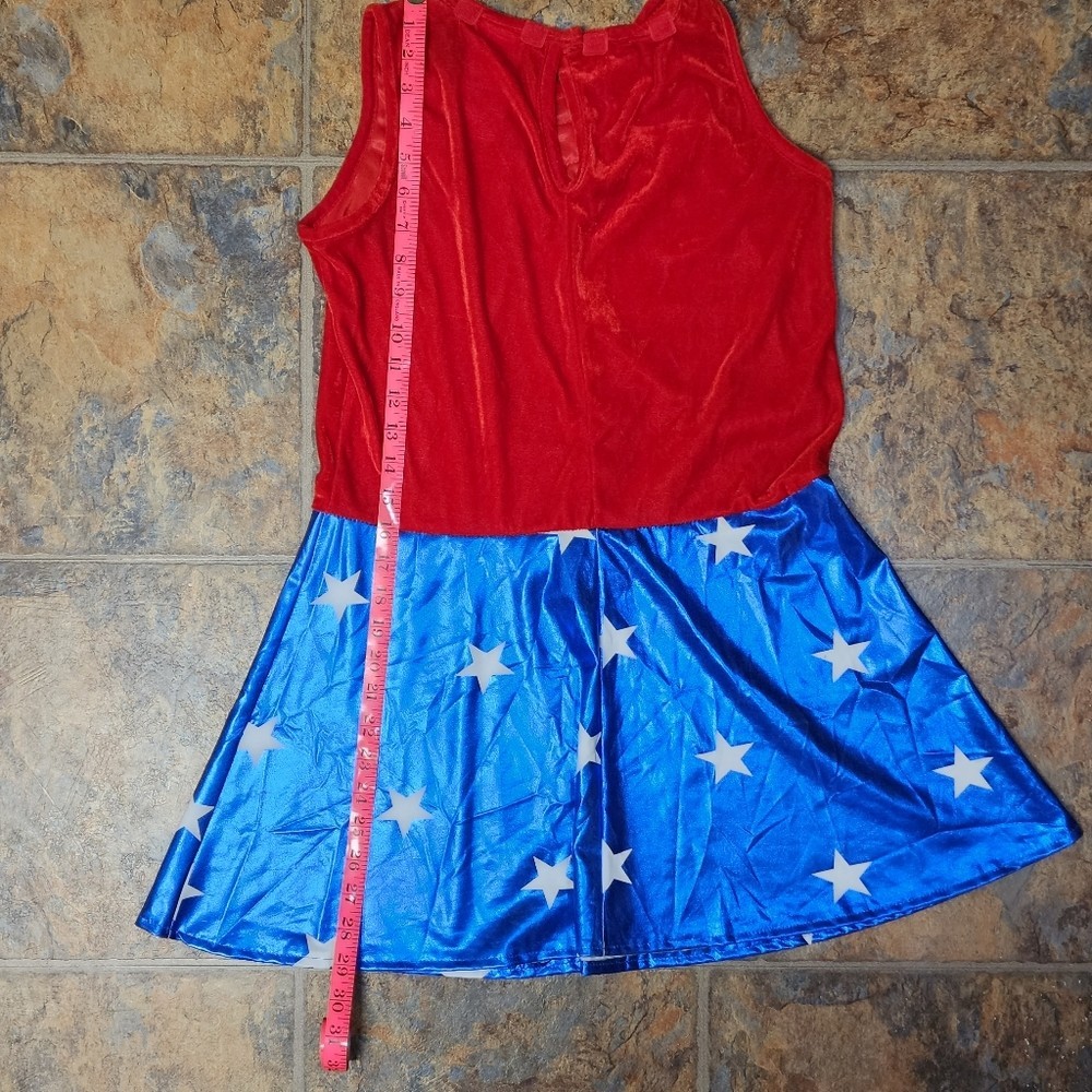 Girls WONDER WOMAN Dress Halloween Costume Without Cape Sz L