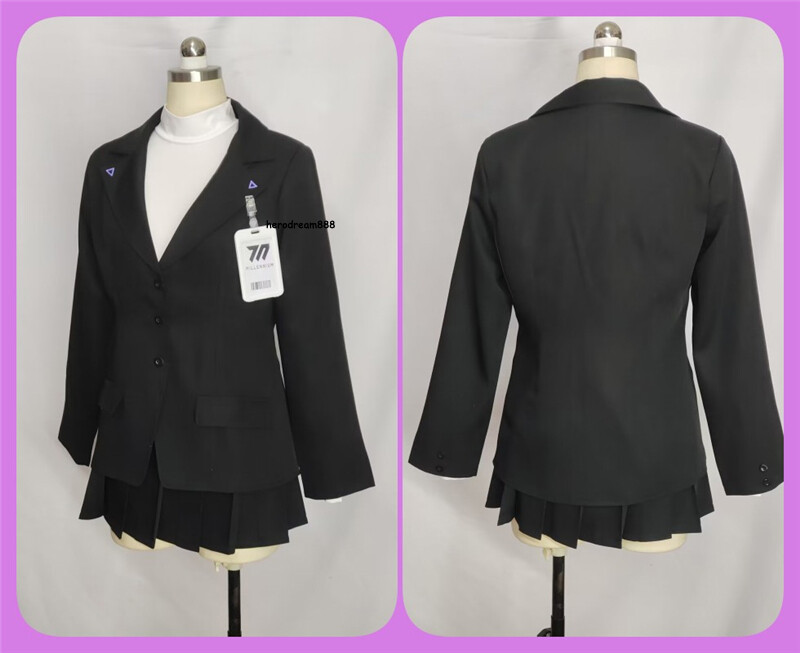 Blue Archive 調月リオ Cosplay Costume Girl Women Black White Jk Dress Stockings Suit