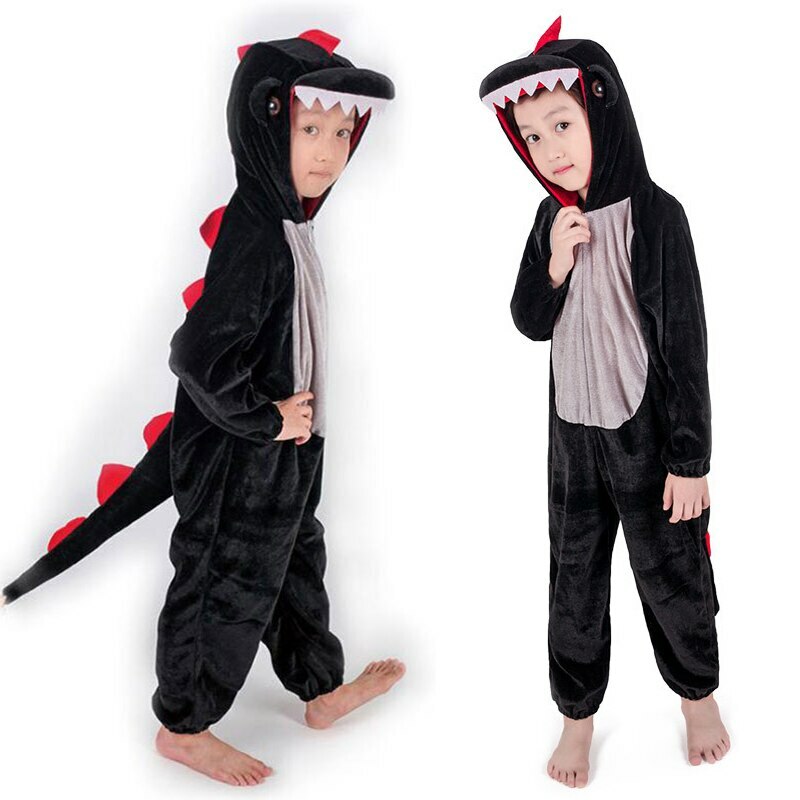 Kids Child Animal Dinosaur Kugurumi Costume Cosplay Boys Green Black Fancy Dress