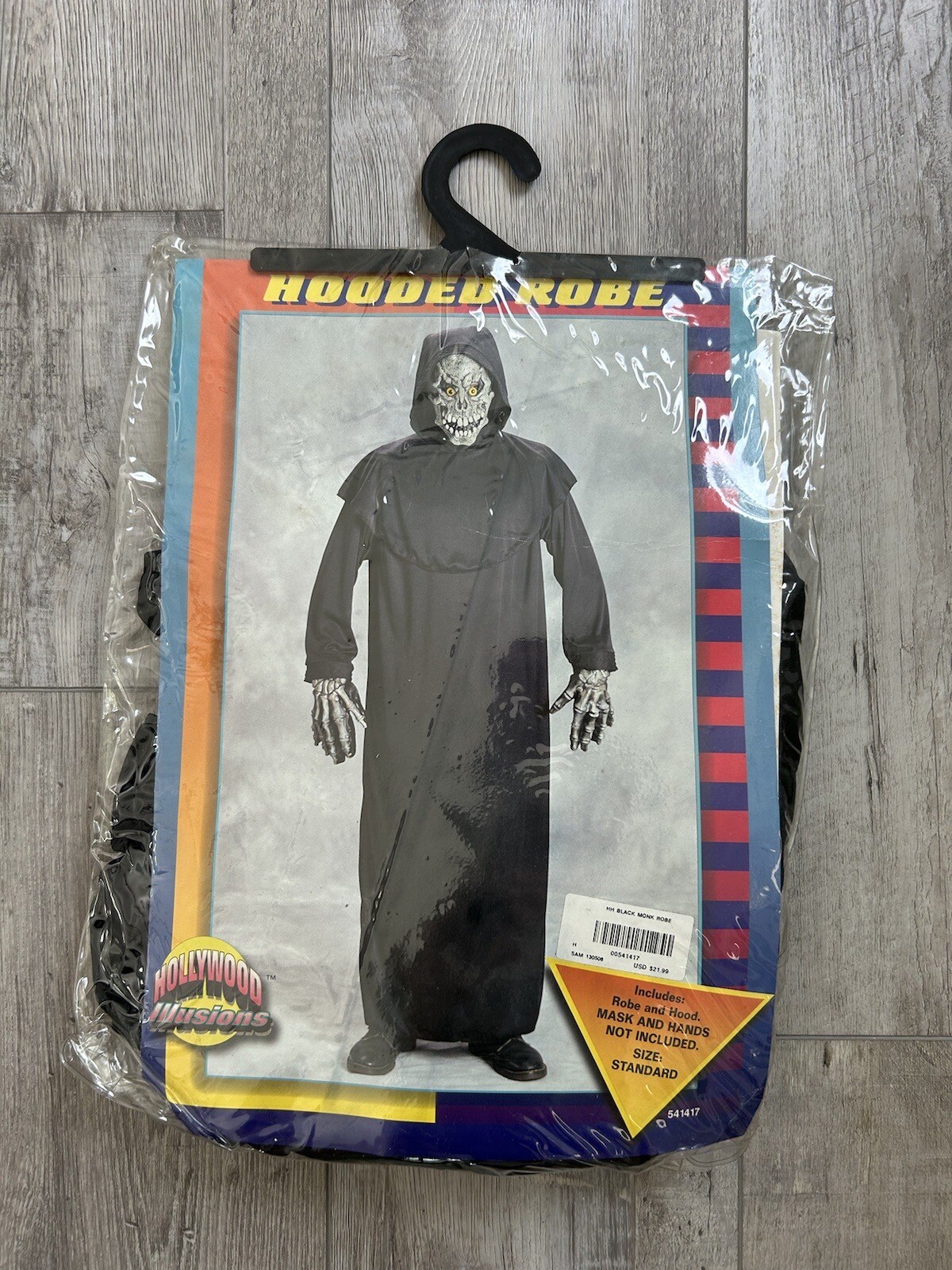Hollywood Illusions Standard Adult Black Robe & Hood Halloween