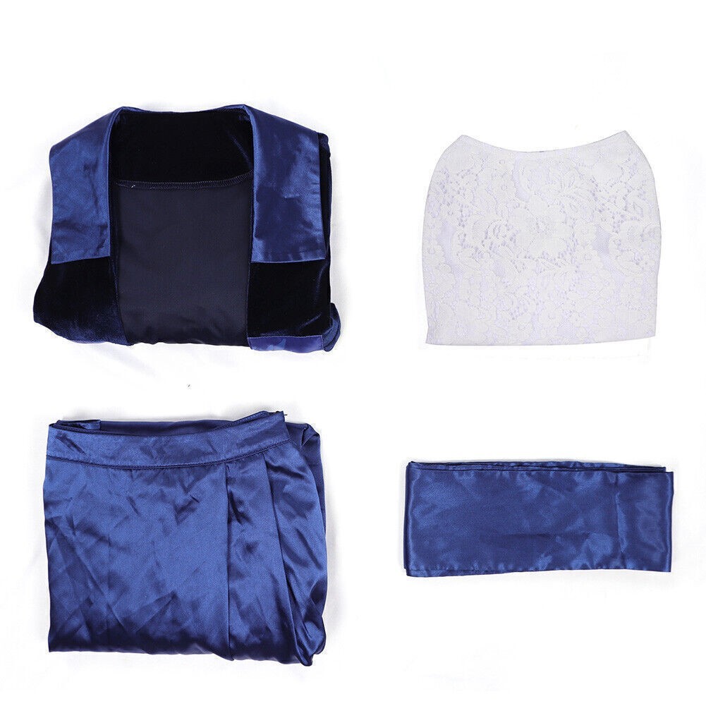 Titanniic Rose DeWitt Bukater Cosplay Dress Lady Dark Blue Velvet Long Dress Top