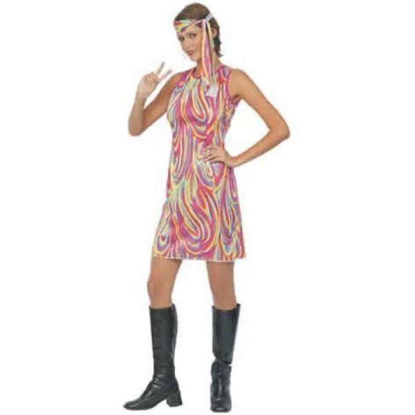 Henbrandt Groovy Girl Women’s Hippie Hippy Fancy Dress Costume