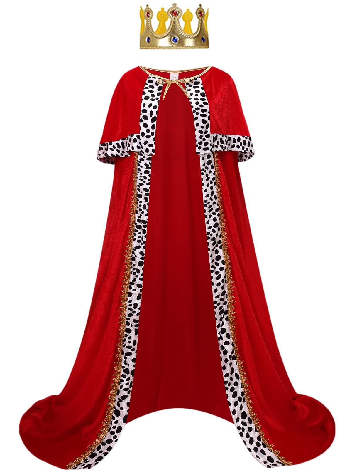 GRAJTCIN Mens King Costume Queen Robe King’s Cape Adult Velvet 59 inches, Red