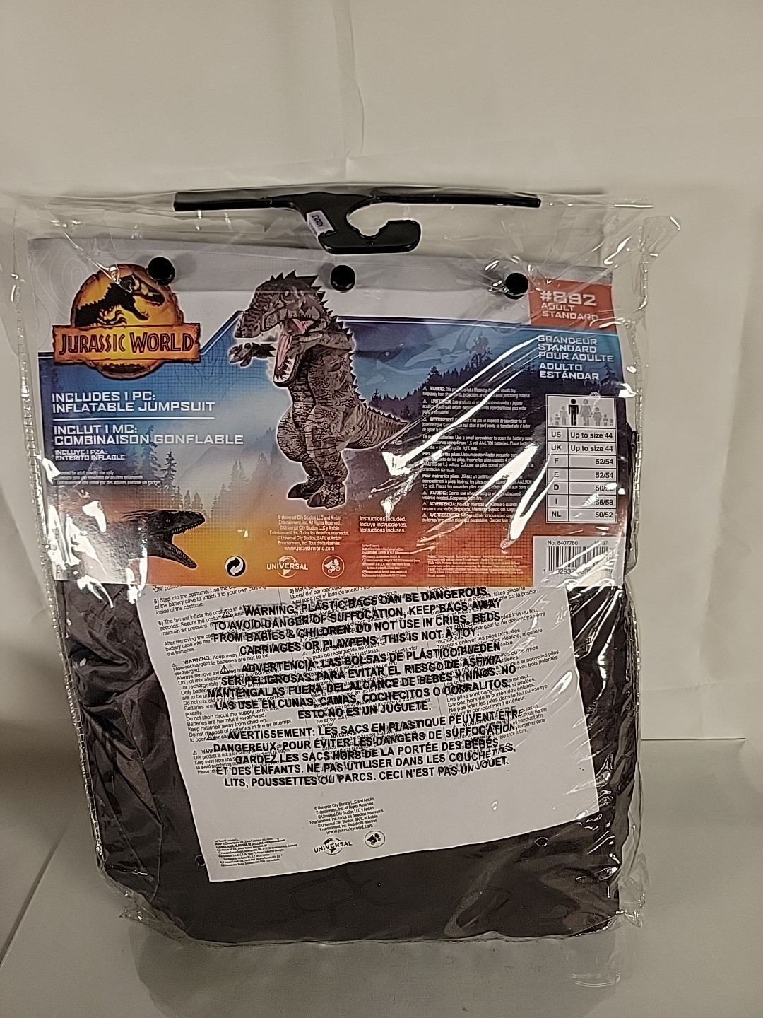 Jurassic World Inflatable Dinosaur Costume Adult Standard Size Gianotosaurus