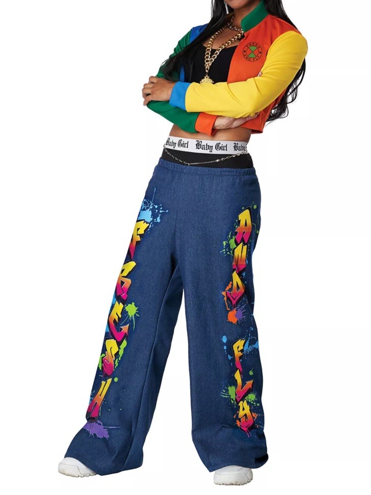California Costume 90S Baby Girl Women Outfit Party Hip Hop Music Medium Adult