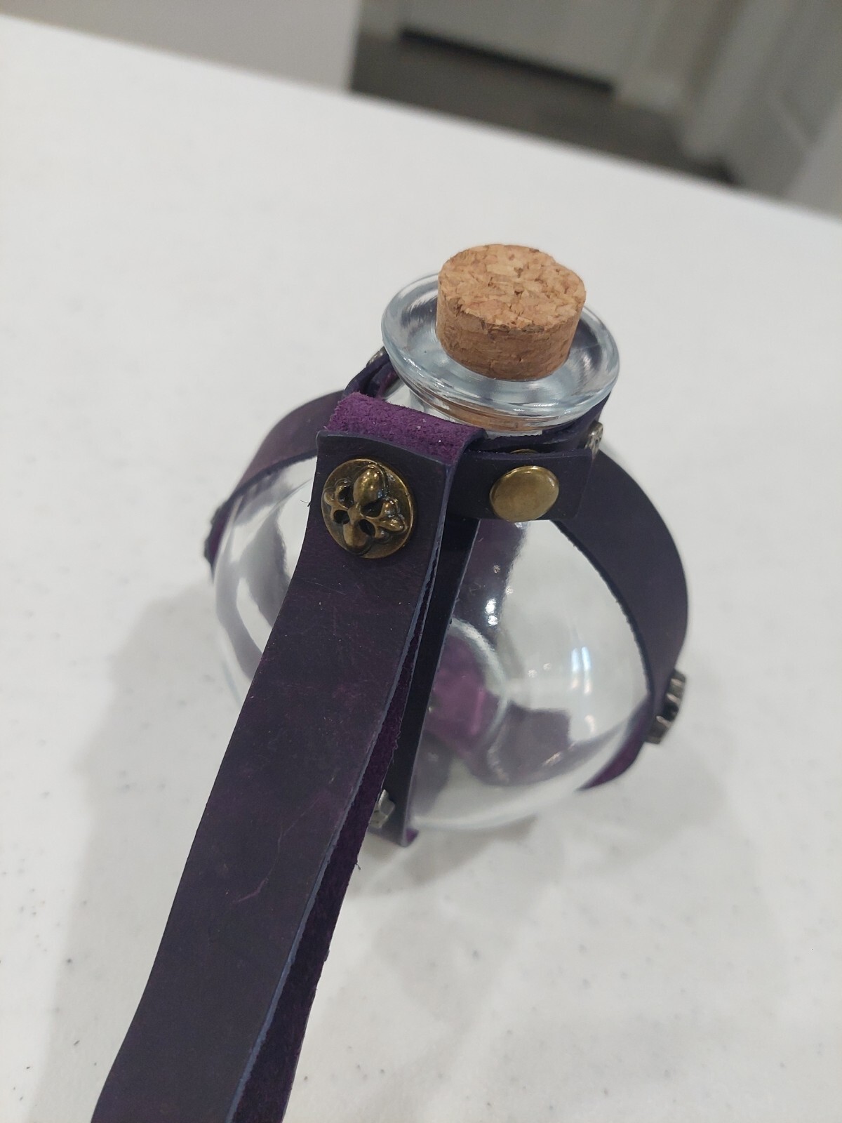 NEW Renaissance Festival Poison Potion Bottle Purple Faux Leather Wrap Cosplay