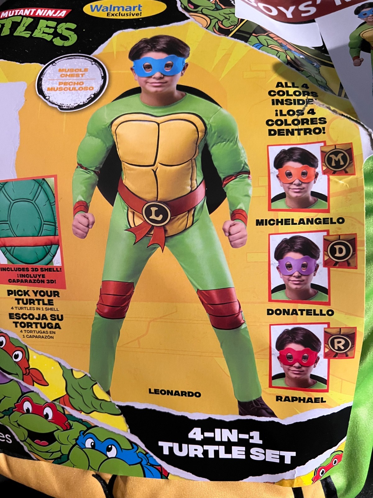 Teenage Mutant Ninja Turtles 4-in-1 Costume Boys Size M 8 Rubies Cosplay TMNT