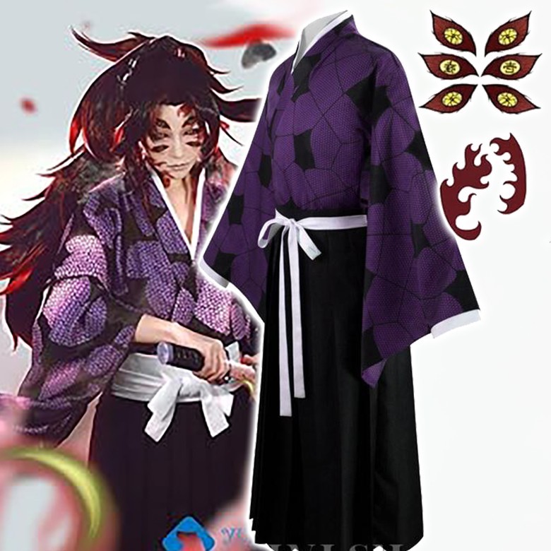 Kokushibo Demon Slayer Cosplay Costume Full Set Outfit Halloween Party Suit New