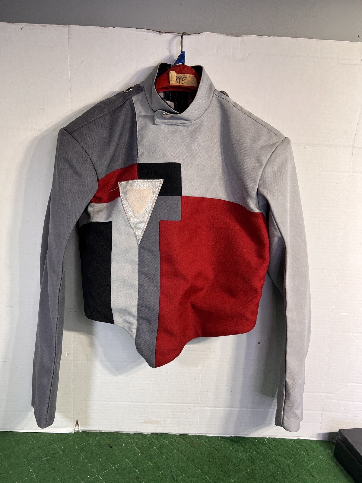 Vintage School Marching Band uniform jacket Costume Red Gray Black