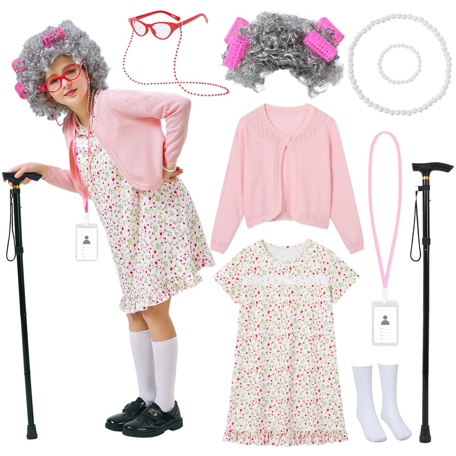 100 Days of School Costume for Kids | Halloween Grandma Dress Up