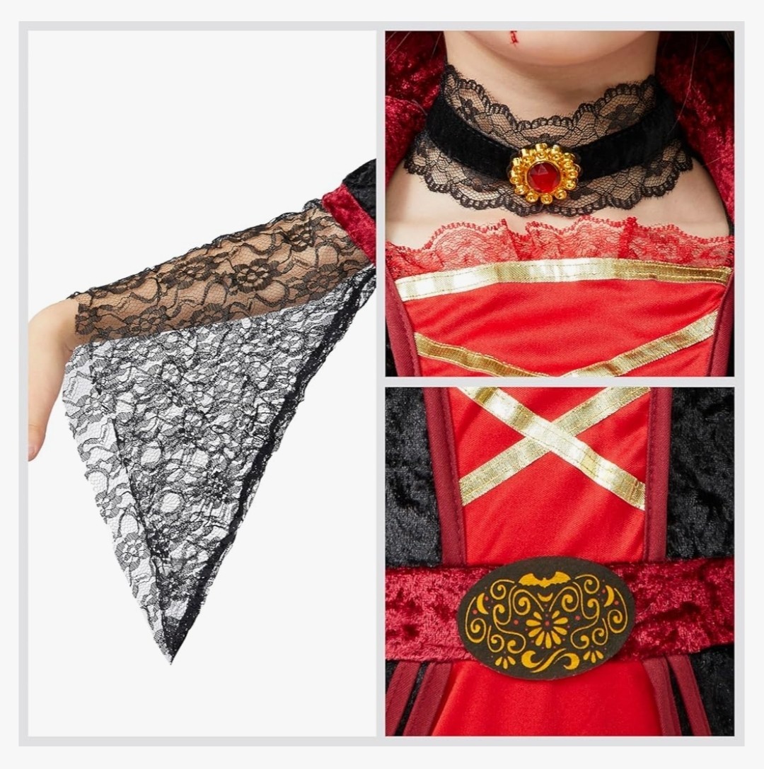 Spooktacular Creations Girl L Gothic Red Victorian Vampire Halloween Costume
