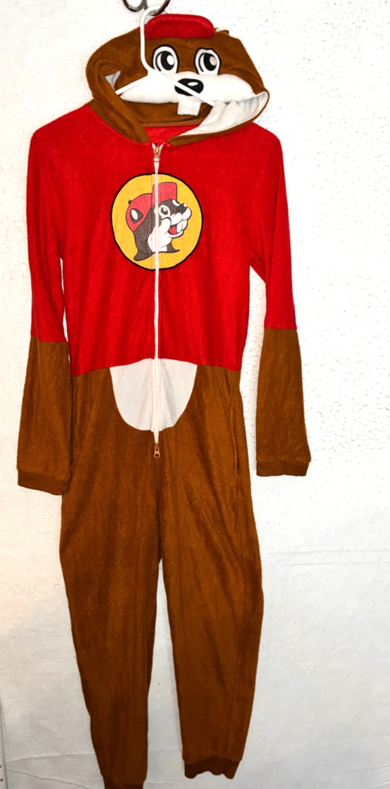 Buc-ee’s Beaver Mascot Buc Union Body Suit Costume Pajama Youth L/XL One Piece